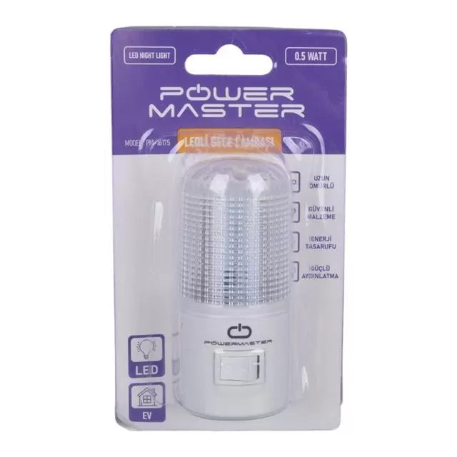Powermaster Ql-102 Ledli Anahtarlı Gece Lambası (0.5 Watt Saatte)
