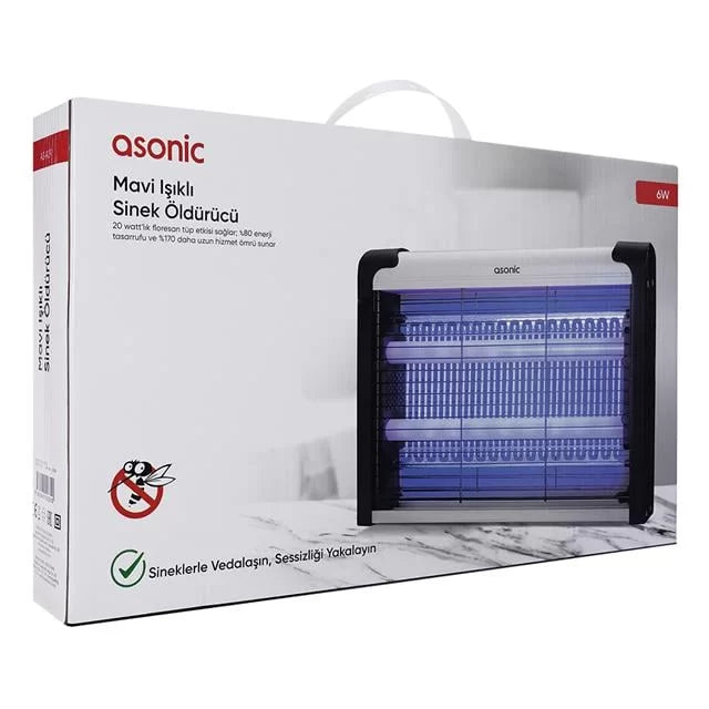Asonic As-a29 Büyük Boy 6w+ 2000v Zincir Askısılı İki Ledli Sinek Öldürücü